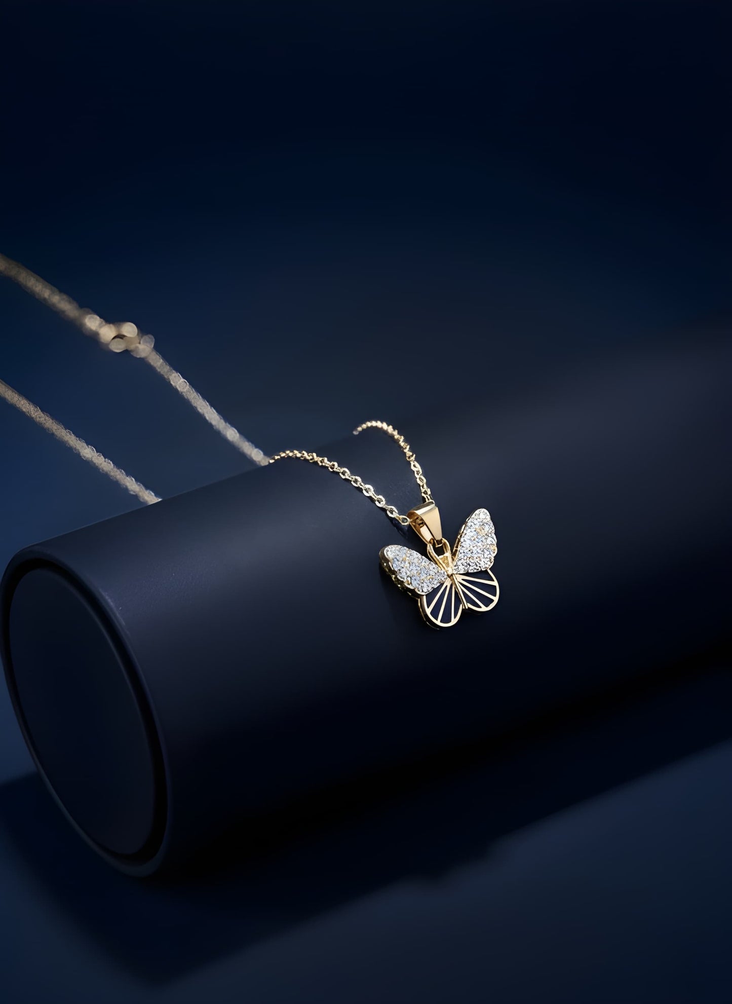 Korean Fashion Diamond Butterfly Necklace
