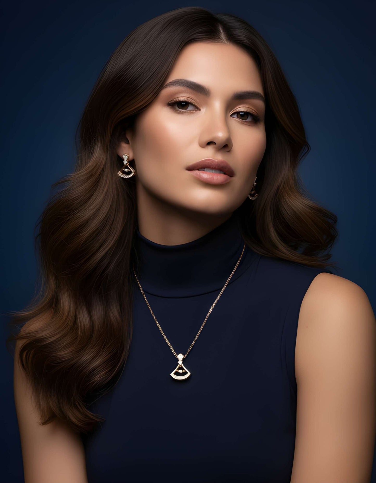 The Golden Filigree Fan Necklace