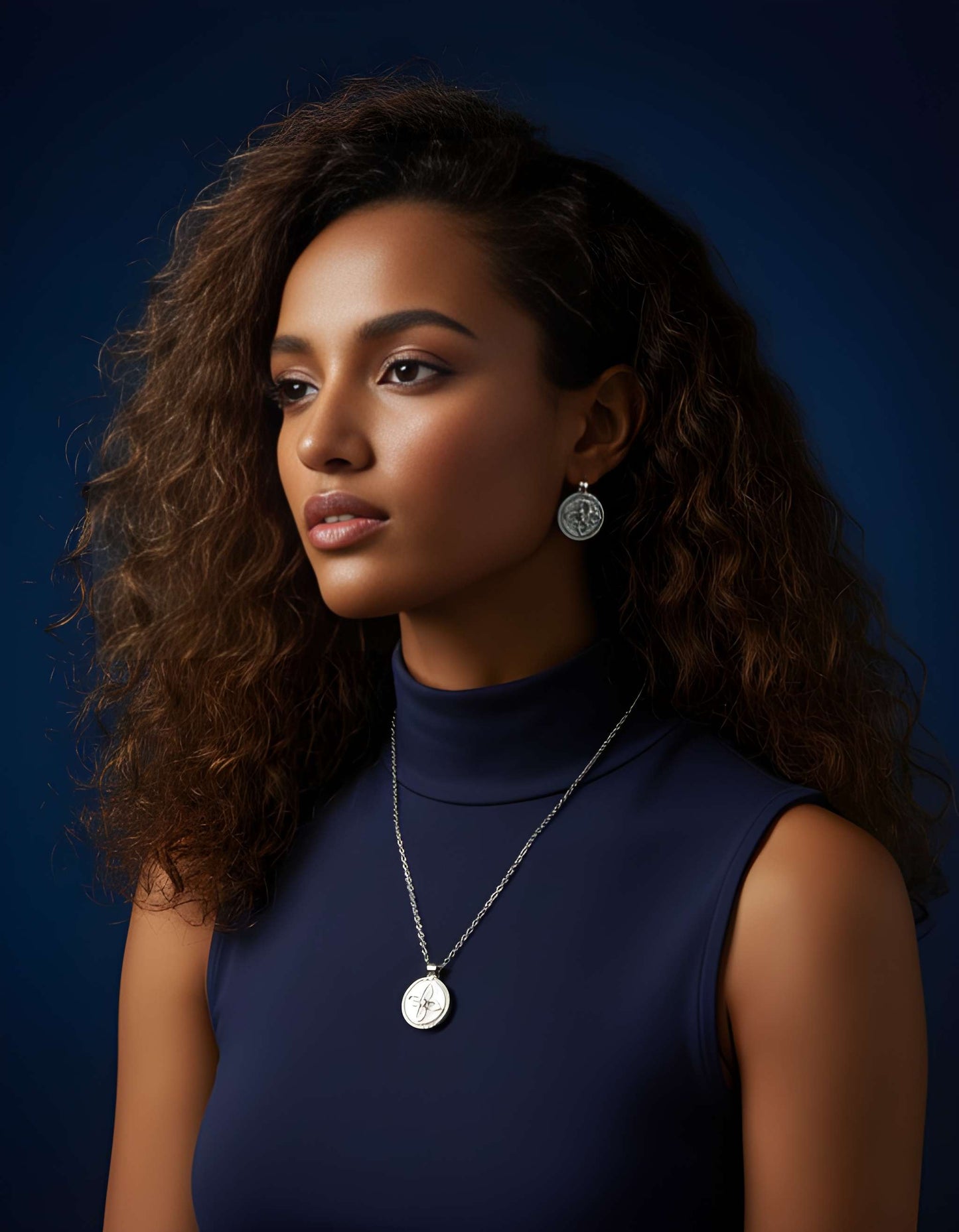 The Silver Moonflower Medallion Necklace