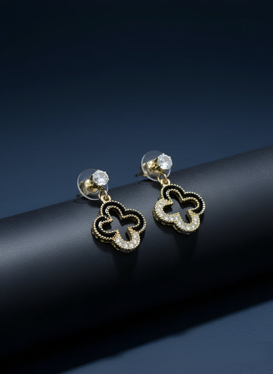 L’Ensemble Trèfle Noir — Midnight Clover Earrings