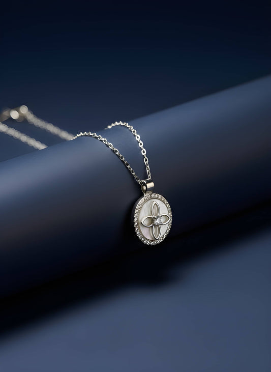 The Silver Moonflower Medallion Necklace